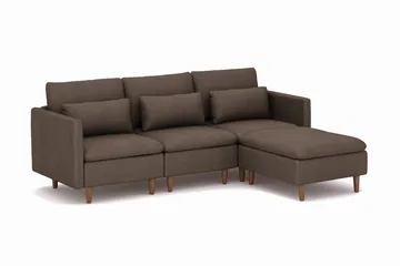 Lovis 3-sits Soffa med vändbar Divan i tyg - Brun - Products - Möbler - Soffa - Divansoffa & schäslongsoffa - 3 sits soffa med divan