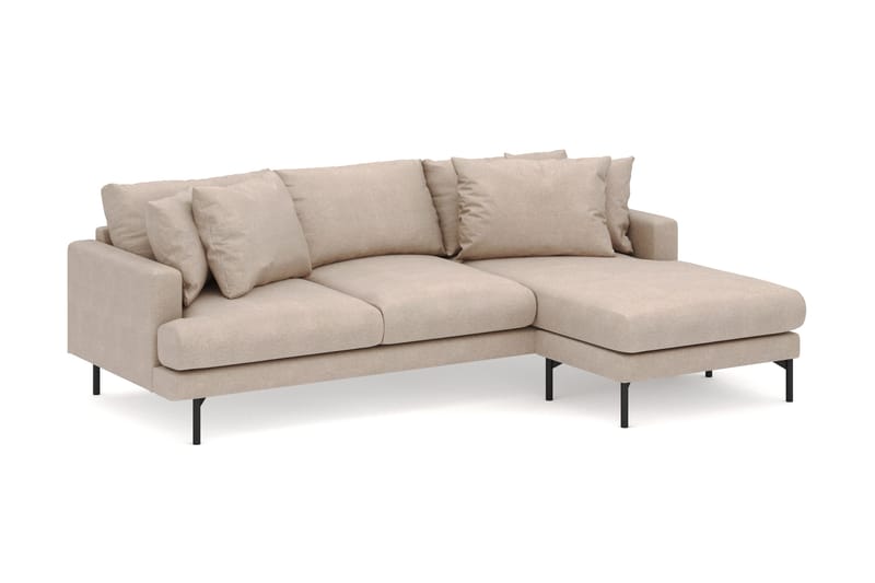 Menard 3-sits Högervänd L-formad Divansoffa i Tyg - Beige - Products - Möbler - Soffa - Divansoffa & schäslongsoffa - 4 sits soffa med divan