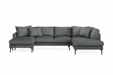 Menard 4-sits Högervänd Stor U-formad Djup Soffa med Divan och Schäslong i Manchester, Grå