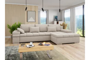 Naoma Soffa med Divan 3-sits - Beige - Products - Möbler - Soffa - Divansoffa & schäslongsoffa - 3 sits soffa med divan
