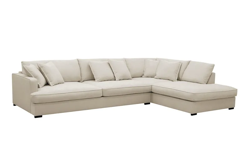 Rossita Lyx 4-sits Extra djup Soffa med Schäslong Höger - Beige Tyg - Products - Möbler - Soffa - Divansoffa & schäslongsoffa - 4 sits soffa med divan