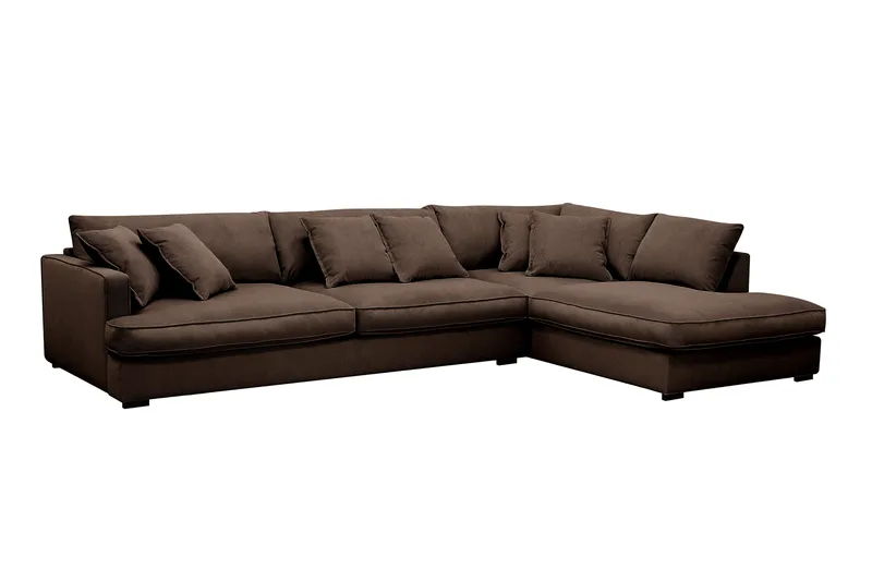 Rossita Lyx 4-sits Extra djup Soffa med Schäslong Höger - Brun Manchester - Products - Möbler - Soffa - Divansoffa & schäslongsoffa - 4 sits soffa med divan