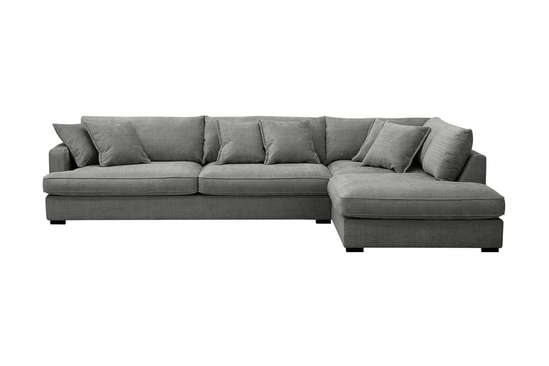 Rossita Lyx 4-sits Extra djup Soffa med Schäslong Höger, Grå Chenille