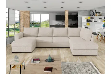 Taberk Soffa med Divan och Schäslong 4-sits - Beige - Products - Möbler - Soffa - Divansoffa & schäslongsoffa - 4 sits soffa med divan