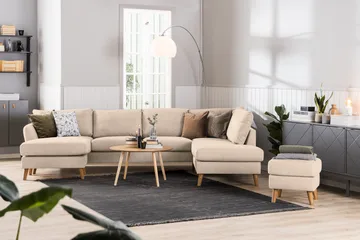 Trend 4-sits Vänstervänd L-formad Divansoffa i Tyg - Beige - Products - Möbler - Soffa - Divansoffa & schäslongsoffa - 4 sits soffa med divan