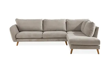 Trend Lyx 4-sits Högervänd L-formad Schäslongsoffa i Tyg, Beige