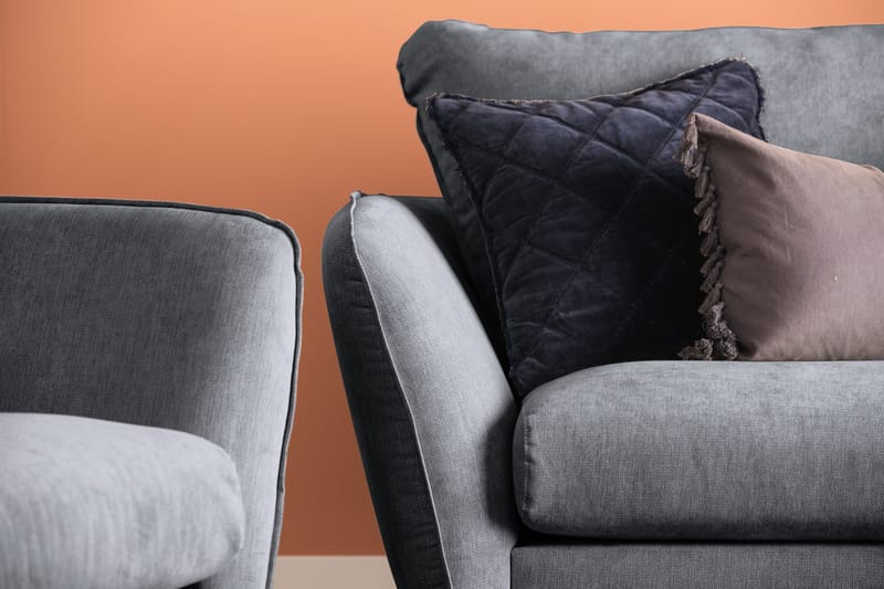 Trend Lyx 4-sits Högervänd L-formad Schäslongsoffa i Tyg - Mörkgrå - Products - Möbler - Soffa - Divansoffa & schäslongsoffa - 4 sits soffa med divan