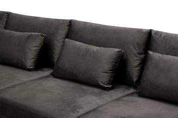 Grande 5-sits Soffa med Schäslong Vänster - Mörkgrå Sammet - Products - Möbler - Soffa - Sammetssoffa