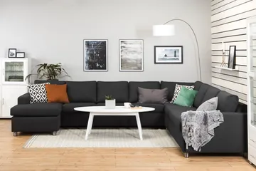 Crazy 7-sits Vändbar U-formad XX-Large Hörnsoffa med divan i Tyg - Mörkgrå / Antracit - Products - Möbler - Soffa - Hörnsoffa - Hörnsoffa med divan