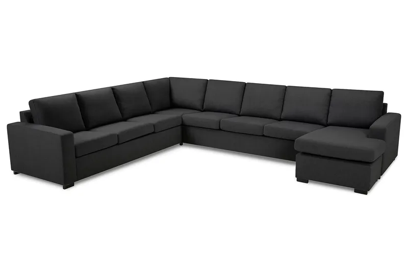 Crazy 7-sits Vändbar U-formad XX-Large Hörnsoffa med divan i Tyg - Mörkgrå - Products - Möbler - Soffa - Hörnsoffa