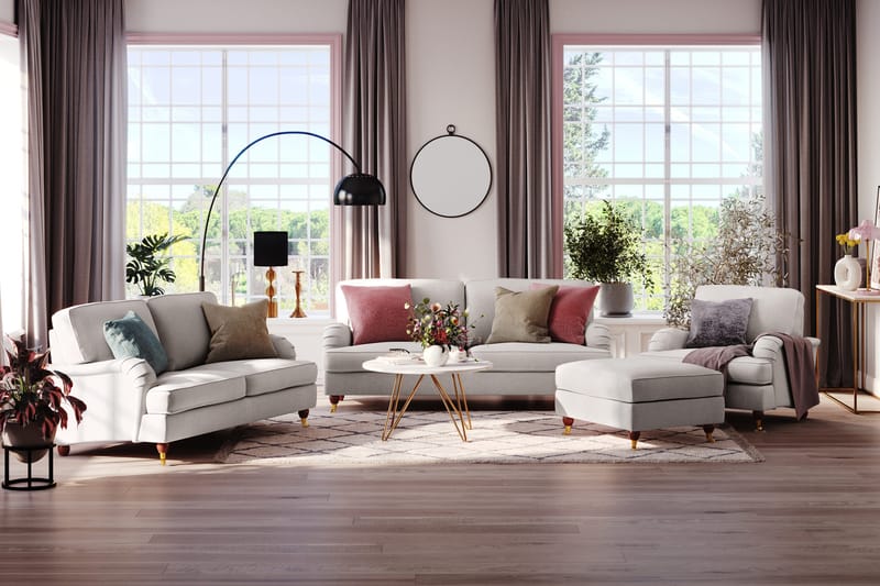 Howard Lyx 2-sits Tygsoffa - Ljusgrå - Products - Möbler - Soffa - 2 sits soffa