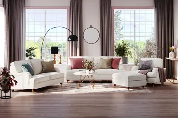 Howard Lyx 3-sits Soffa i Bouclé - Vit - Products - Möbler - Soffa - 3 sits soffa