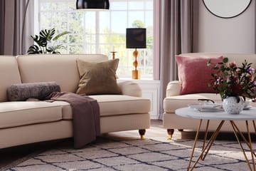 Howard Lyx 3-sits Svängd Manchestersoffa - Beige - Products - Möbler - Soffa - 3 sits soffa