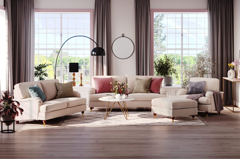Howard Lyx 3-sits Tygsoffa - Beige - Products - Möbler - Soffa - 3 sits soffa