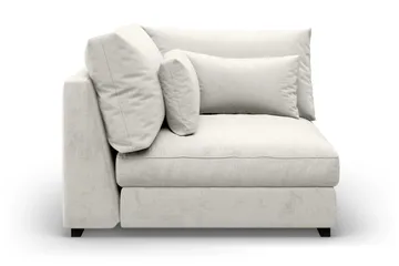 Dubai Hörnmodul Sammet Extra Djup - Vit - Products - Möbler - Soffa - Modulsoffa - Hörnmodul