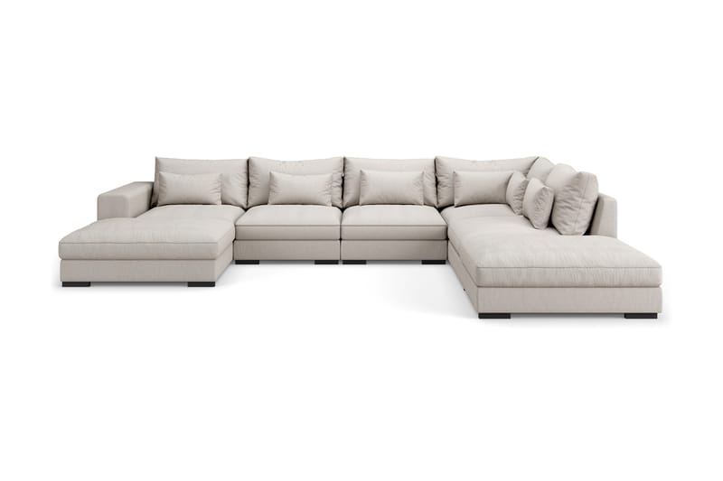 Dubai Stor U-modulsoffa med Divan Vänster 432 cm Extra Djup - Beige - Products - Möbler - Soffa - Modulsoffa - Komplett modulsoffa