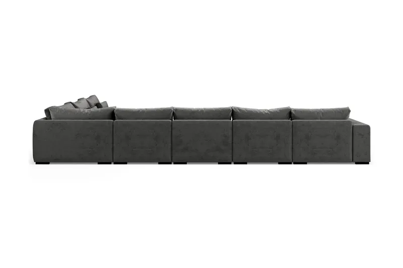 Dubai Stor U-modulsoffa med Divan Vänster Sammet 527 cm Extra Djup - Mörkgrå - Products - Möbler - Soffa - Modulsoffa - Komplett modulsoffa