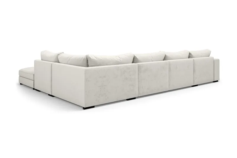 Dubai U-modulsoffa med Divan Vänster Sammet Extra Djup - Vit - Products - Möbler - Soffa - Modulsoffa - Komplett modulsoffa