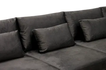 Grande Stor 7-sits U-Soffa med Divan Vänster - Mörkgrå Sammet - Products - Möbler - Soffa - Modulsoffa - Komplett modulsoffa