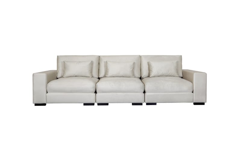 Dubai 3-sits soffa sammet Extra Djup - Vit - Products - Möbler - Soffa - Modulsoffa - Komplett modulsoffa