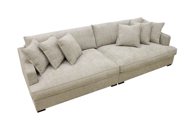 Rossita Lyx 4-sits Extra djup Soffa i Chenille - Grå / Beige - Products - Möbler - Soffa - 4 sits soffa