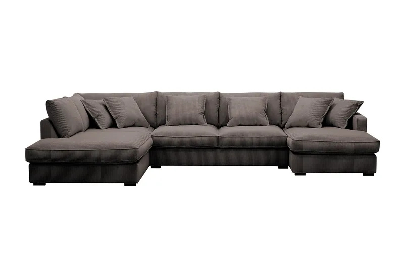 Rossita Lyx 5-sits Högervänd U-formad Extra djup Soffa med Divan och Schäslong i Manchester - Brun - Products - Möbler - Soffa - U-soffa