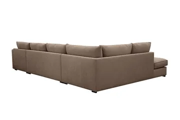 Rossita Lyx 5-sits Högervänd U-formad Extra djup Soffa med Divan och Schäslong i Tyg - Mörkbrun - Products - Möbler - Soffa - U-soffa