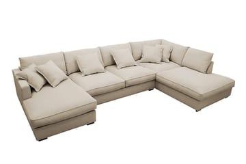 Rossita Lyx 5-sits Vänstervänd U-formad Extra djup Soffa med Divan och Schäslong i Manchester - Kräm - Products - Möbler - Soffa - U-soffa