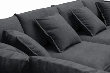 Rossita Lyx 6-sits Högervänd U-formad Extra djup Soffa med Divan och Schäslong i Chenille - Svart - Products - Möbler - Soffa - U-soffa