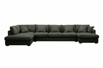 Rossita Lyx 6-sits Högervänd U-formad Extra djup Soffa med Divan och Schäslong i Manchester - Mörkgrön - Products - Möbler - Soffa - U-soffa