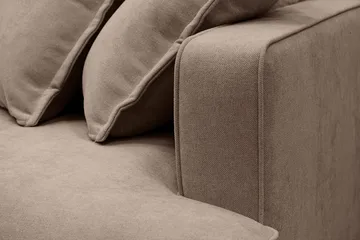 Rossita Lyx 6-sits Högervänd U-formad Extra djup Soffa med Divan och Schäslong i Tyg - Mörkbrun - Products - Möbler - Soffa - U-soffa