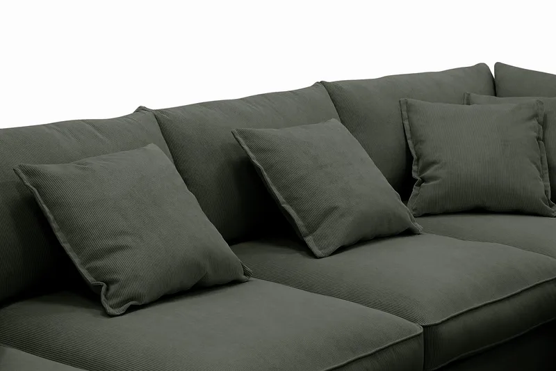 Rossita Lyx 6-sits Vänstervänd U-formad Extra djup Soffa med Divan och Schäslong i Manchester - Mörkgrön - Products - Möbler - Soffa - U-soffa