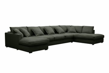 Rossita Lyx 6-sits Vänstervänd U-formad Extra djup Soffa med Divan och Schäslong i Manchester - Mörkgrön - Products - Möbler - Soffa - U-soffa