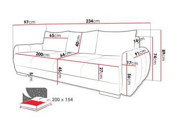 Simerly Soffa 3-sits i Plysch - Ljusgrå - Products - Möbler - Soffa - 3 sits soffa