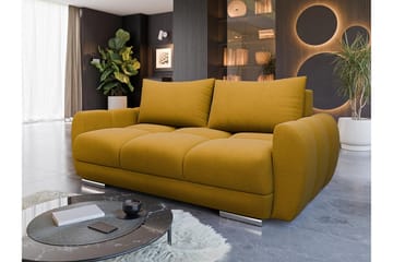 Simerly Soffa 3-sits i Plysch - Gul - Products - Möbler - Soffa - 3 sits soffa