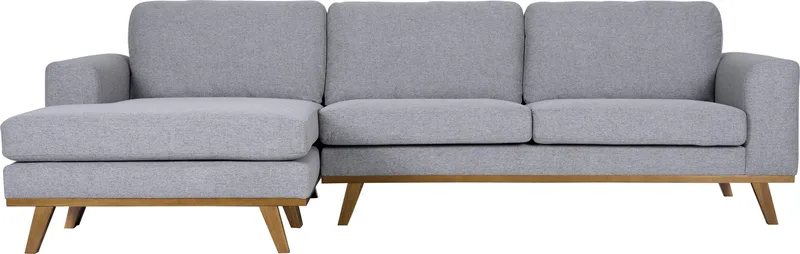 Soffa med vändbar divan grå 283 cm, Grå