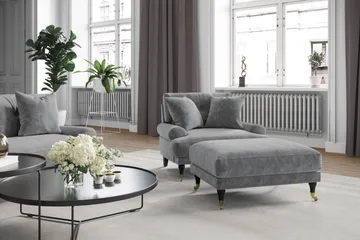 Andrew Soffgrupp 3+2+1 Sammet - Ljusgrå - Products - Möbler - Soffa - Soffgrupp - Howard soffgrupp