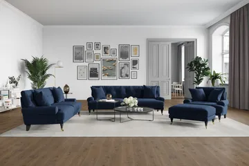 Andrew Soffgrupp 3+2 Sammet - Blå - Products - Möbler - Soffa - Soffgrupp - Howard soffgrupp