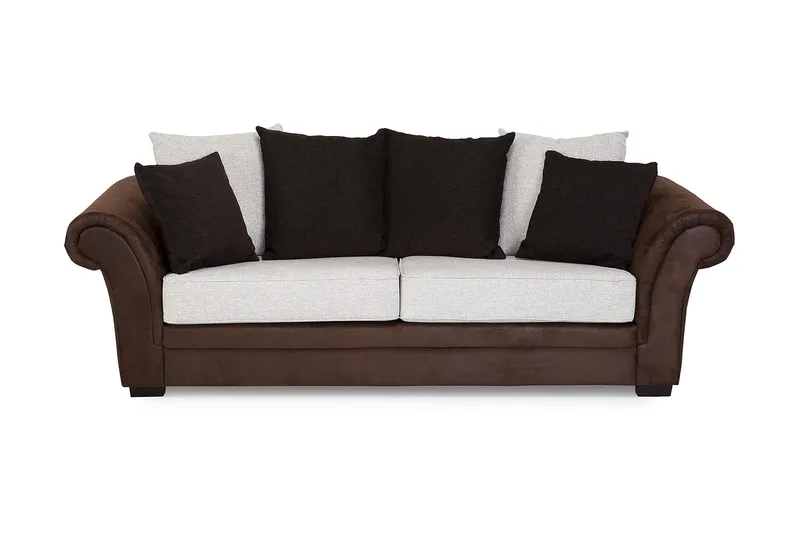 Toronto 3-sits Soffa, Brun/Beige