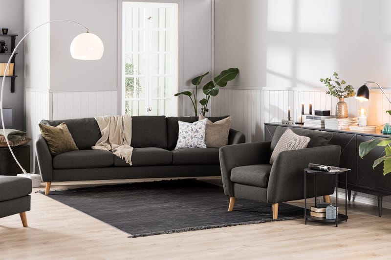 Trend 3-sits Tygsoffa - Svart - Products - Möbler - Soffa - 3 sits soffa