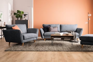 Trend Lyx 2-sits Soffa - Mörkgrå/Svart - Products - Möbler - Soffa - 2 sits soffa