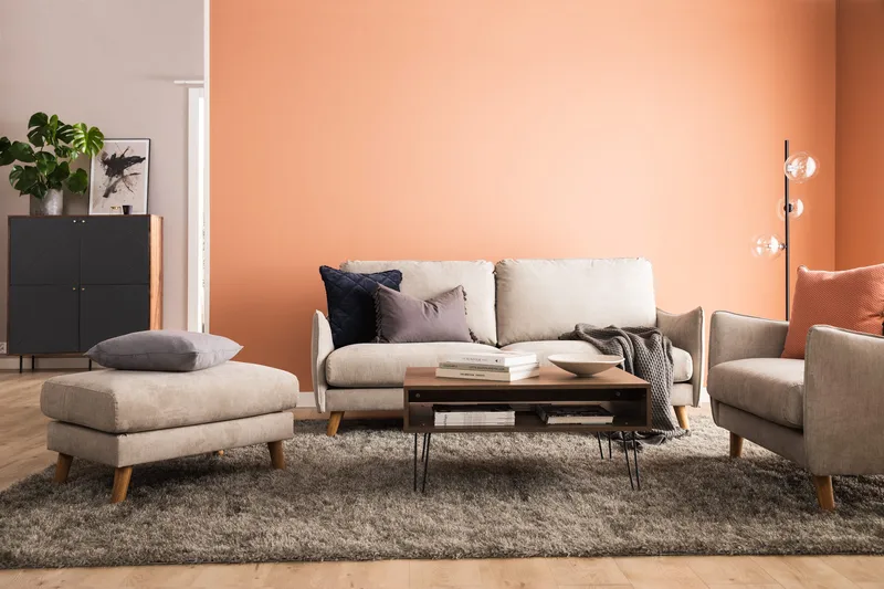 Trend Lyx 3-sits Tygsoffa - Beige - Products - Möbler - Soffa - 3 sits soffa