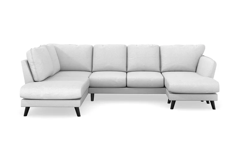 Trend Lyx 4-sits Högervänd U-formad Soffa med Divan och Schäslong i Tyg - Ljusgrå - Products - Möbler - Soffa - U-soffa