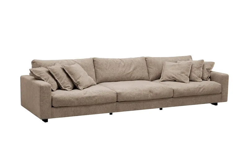 Valencia Soffgrupp Extra Djup 5-sits Soffa + Fotpall i Chenille - Brun - Products - Möbler - Soffa - Hörnsoffa