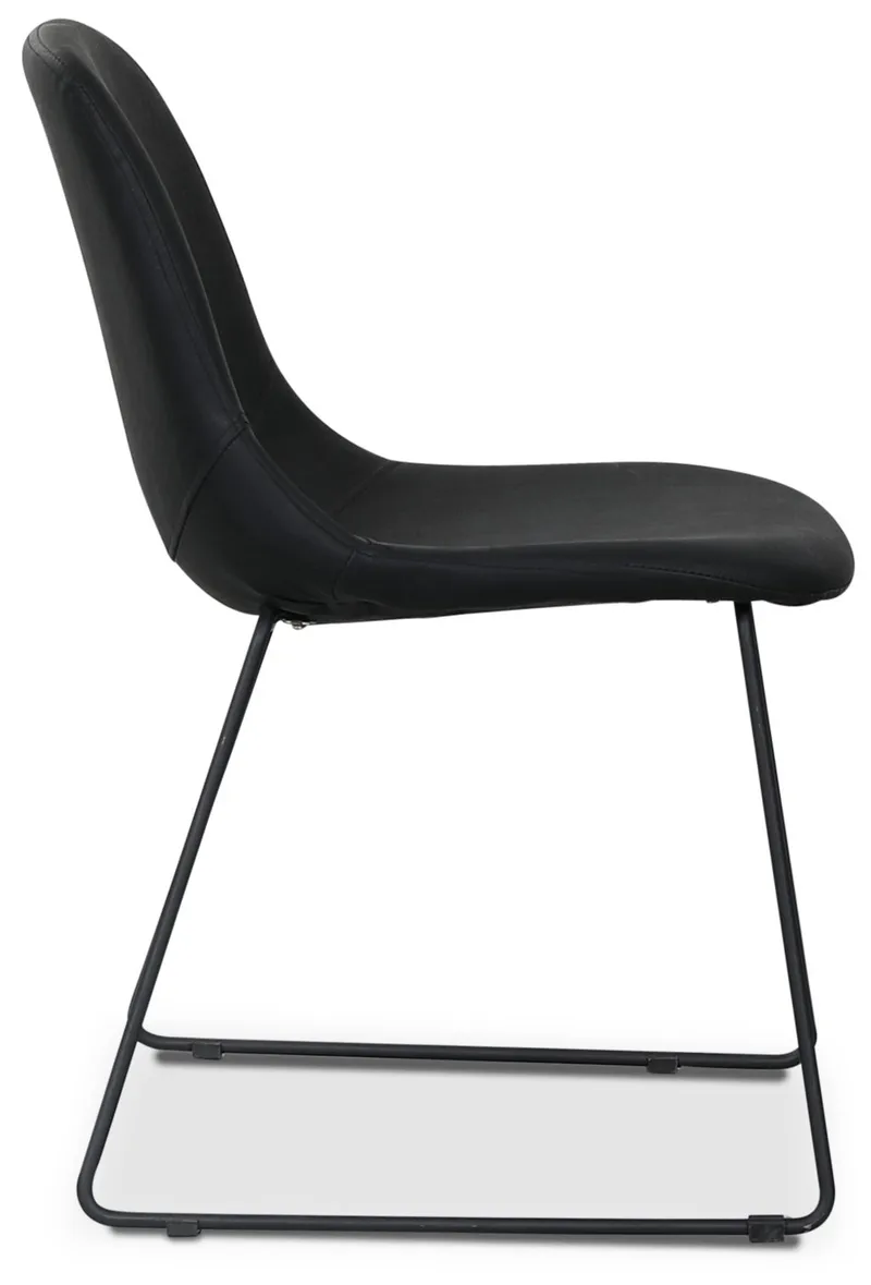 Atlantic sled stol i svart PU, Svart