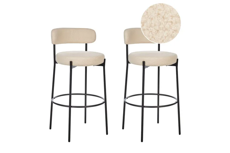 Barstol Allison set om 2 Beige-Svart, Beige-Svart