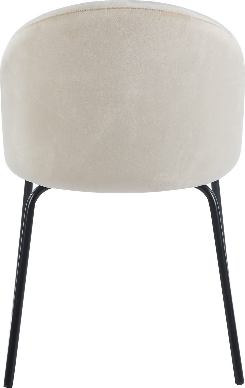 Beige stol i sammet med svarta ben - Astrid - Beige - Products - Möbler - Fåtölj & stolar - Matstol & köksstol