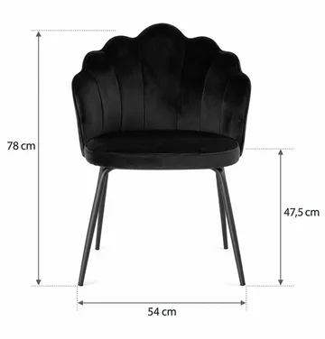 Broddhult Matstol - Svart / Metal / Sammet - Products - Möbler - Fåtölj & stolar - Matstol & köksstol