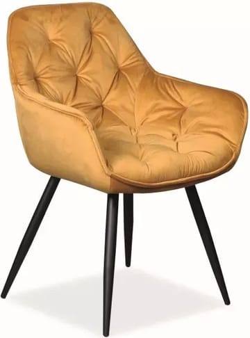 Cherry matstol - Orange sammet - Orange - Products - Möbler - Fåtölj & stolar - Karmstol