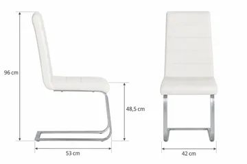 Cibus Matstol Konstläder - Vit/Krom - Products - Möbler - Fåtölj & stolar - Matstol & köksstol